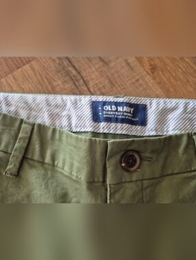Old Navy Olive Green Cheno Shorts with Button Waist